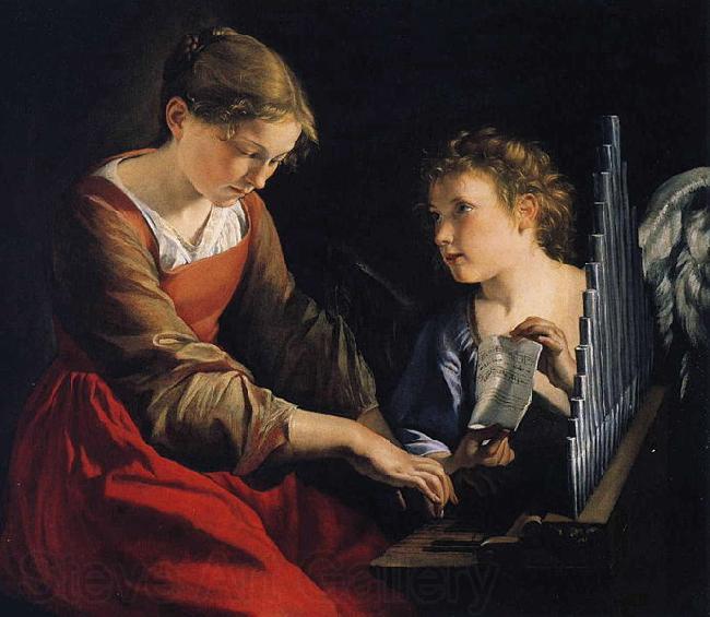 GENTILESCHI, Orazio Saint Cecilia with an Angel Germany oil painting art
